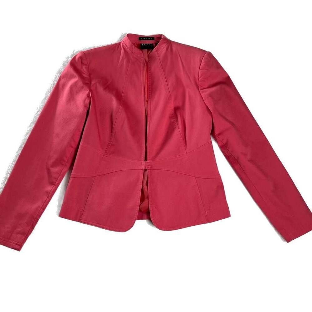 Axcess‎ Coral Pink Stretch Tailored Blazer Jacket Size 8 Minimalist